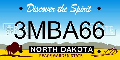 3MBA66 North Dakota License Plate