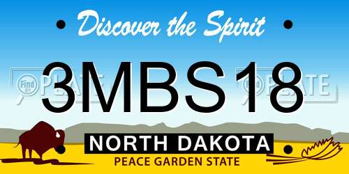 3MBS18 North Dakota License Plate