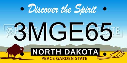 3MGE65 North Dakota License Plate