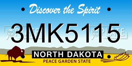 3MK5115 North Dakota License Plate