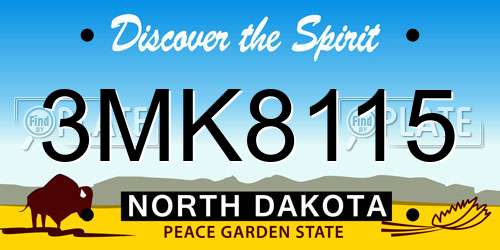 3MK8115 North Dakota License Plate