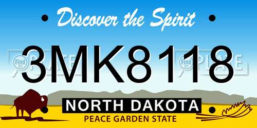 3MK8118 North Dakota License Plate