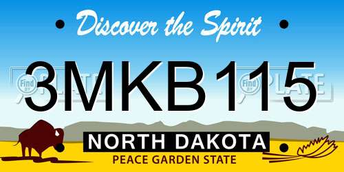 3MKB115 North Dakota License Plate