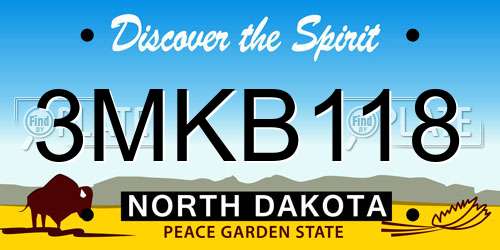 3MKB118 North Dakota License Plate