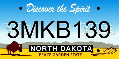 3MKB139 North Dakota License Plate