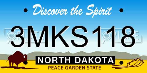 3MKS118 North Dakota License Plate