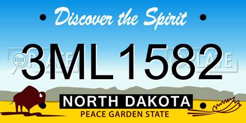 3ML1582 North Dakota License Plate