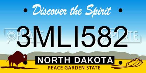 3MLI582 North Dakota License Plate