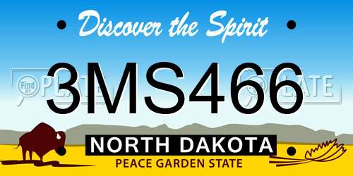 3MS466 North Dakota License Plate