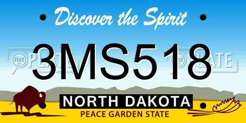 3MS518 North Dakota License Plate