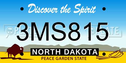 3MS815 North Dakota License Plate