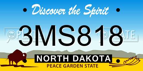 3MS818 North Dakota License Plate