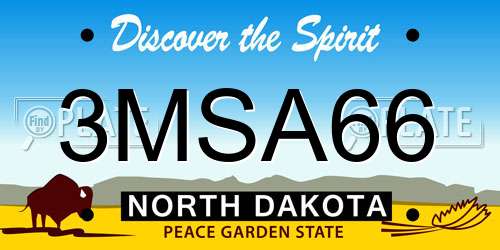 3MSA66 North Dakota License Plate