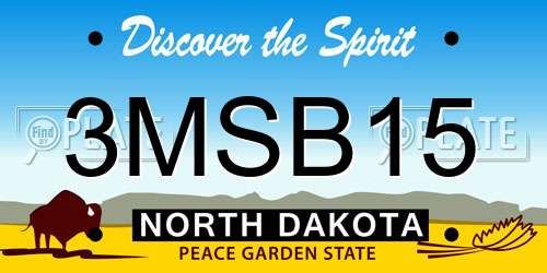 3MSB15 North Dakota License Plate