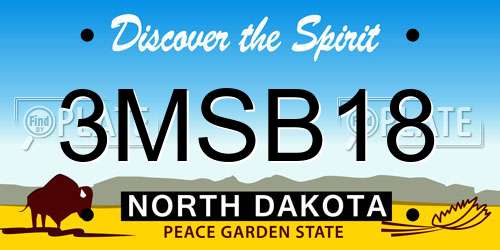 3MSB18 North Dakota License Plate