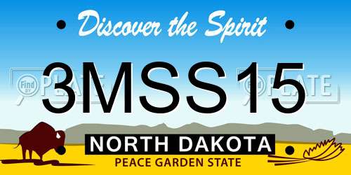 3MSS15 North Dakota License Plate