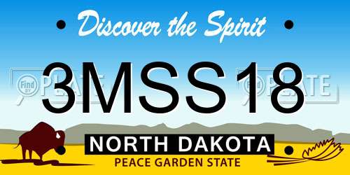 3MSS18 North Dakota License Plate