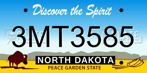 3MT3585 North Dakota License Plate