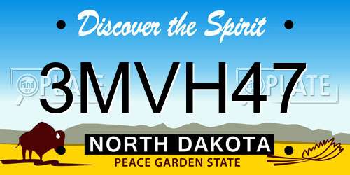 3MVH47 North Dakota License Plate