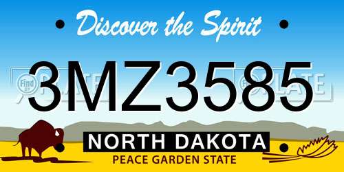 3MZ3585 North Dakota License Plate