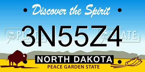 3N55Z4 North Dakota License Plate