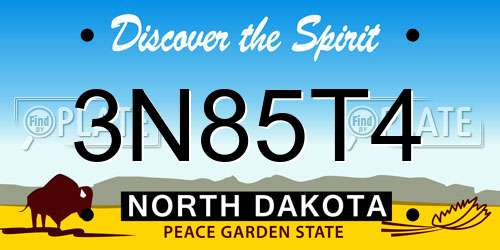 3N85T4 North Dakota License Plate