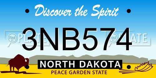 3NB574 North Dakota License Plate