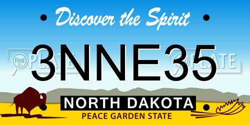 3NNE35 North Dakota License Plate