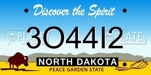 3O44I2 North Dakota License Plate