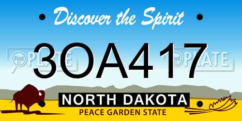 3OA417 North Dakota License Plate