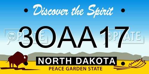 3OAA17 North Dakota License Plate