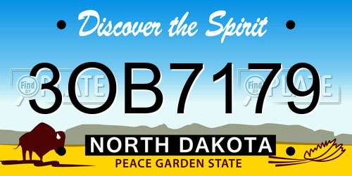 3OB7179 North Dakota License Plate