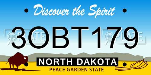 3OBT179 North Dakota License Plate