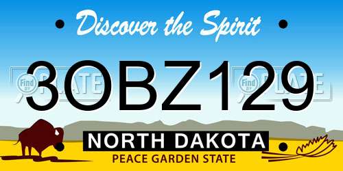 3OBZ129 North Dakota License Plate