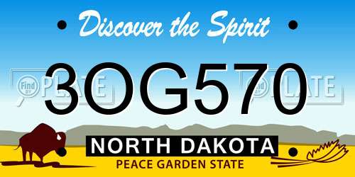 3OG570 North Dakota License Plate