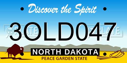 3OLD047 North Dakota License Plate
