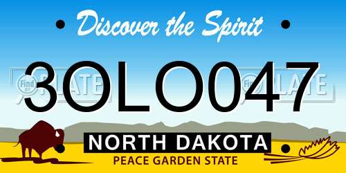 3OLO047 North Dakota License Plate
