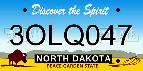 3OLQ047 North Dakota License Plate