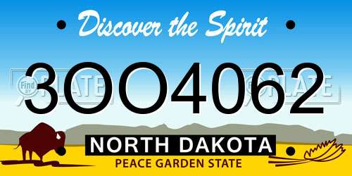 3OO4062 North Dakota License Plate