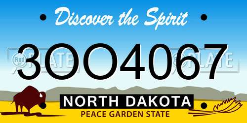3OO4067 North Dakota License Plate