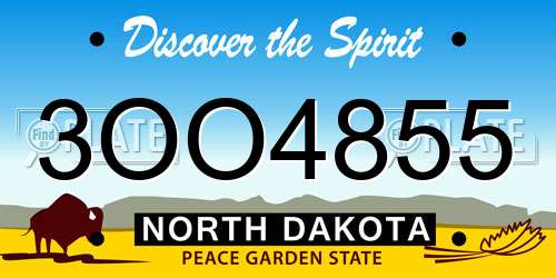 3OO4855 North Dakota License Plate