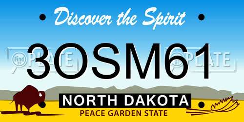 3OSM61 North Dakota License Plate