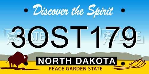 3OST179 North Dakota License Plate