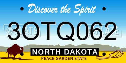3OTQ062 North Dakota License Plate