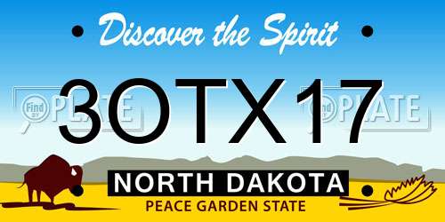 3OTX17 North Dakota License Plate