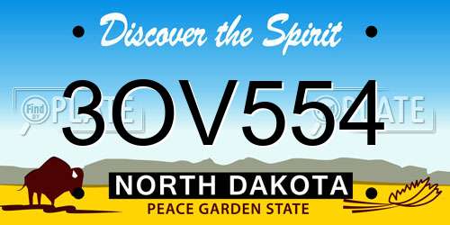 3OV554 North Dakota License Plate