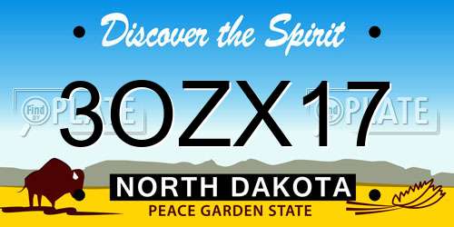 3OZX17 North Dakota License Plate