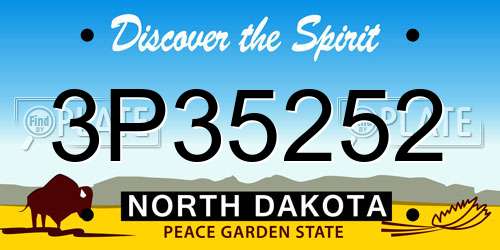 3P35252 North Dakota License Plate