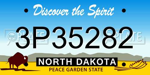 3P35282 North Dakota License Plate