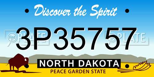 3P35757 North Dakota License Plate